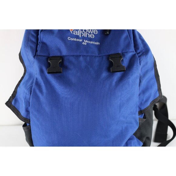 Vintage Lowe Alpine Contour Mountain 40 Distressed Outdoor Hiking Backpack Blue - Picture 3 of 16